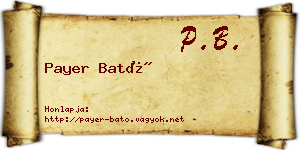 Payer Bató névjegykártya